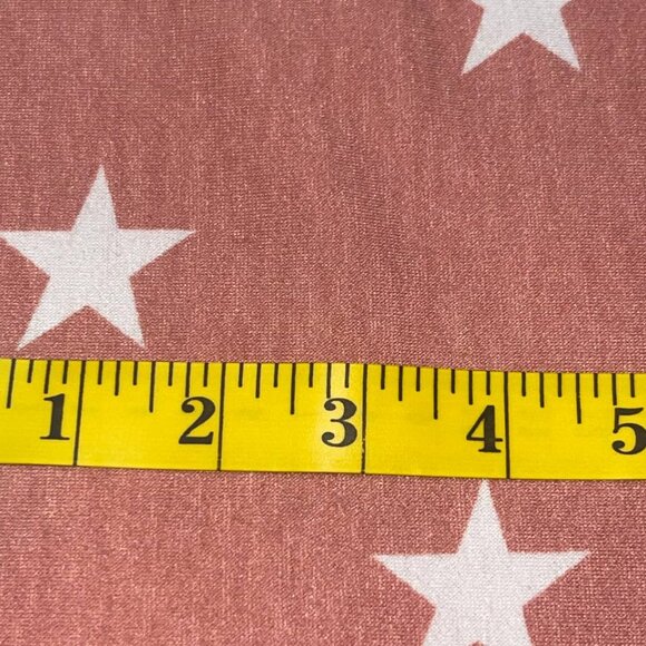 Coral Jersey Knit Fabric with a white star print 52"x60" - Picture 5 of 6
